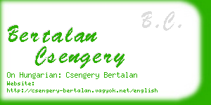 bertalan csengery business card